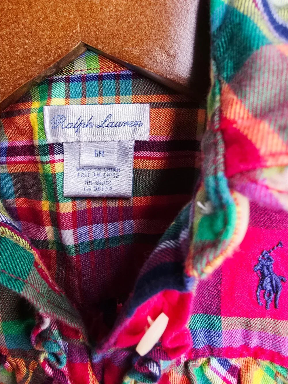 Ralph Lauren Flannel Plaid Dress Size 6 Months